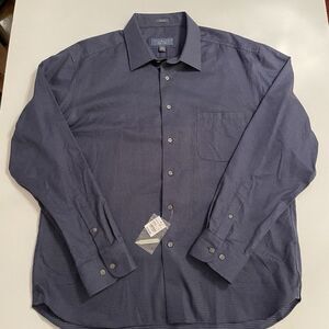 Joseph Abboud‎ Blue Dress Shirt Non-Iron Dotted XXL NEW